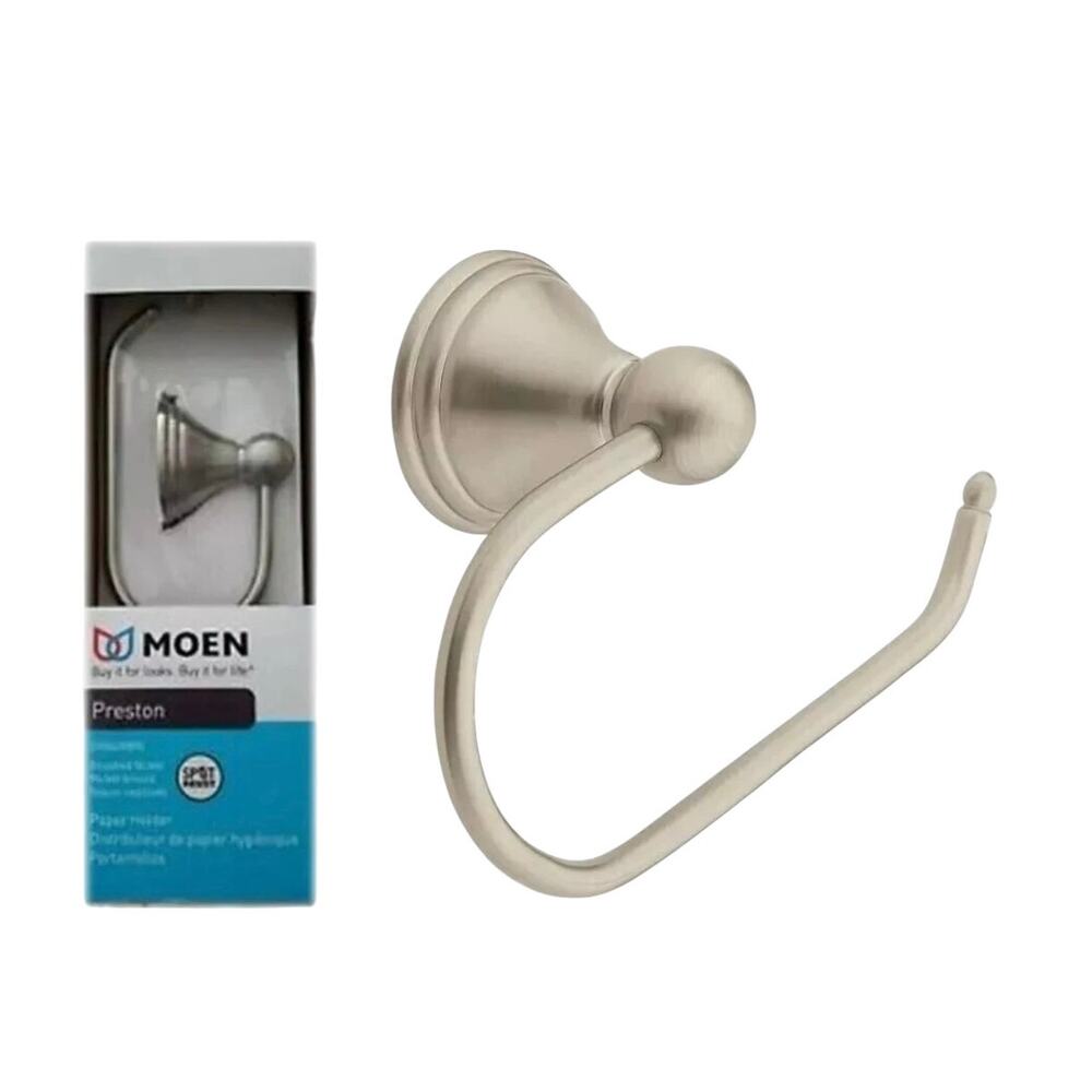 MOEN Preston Single Post Toilet Paper Holder in Spot Resist Brushed Nickel